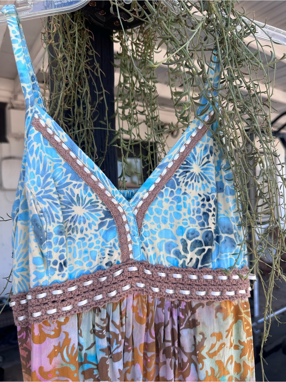 Santiki Boho Maxi Dress in Aqua & Multicolor Floral